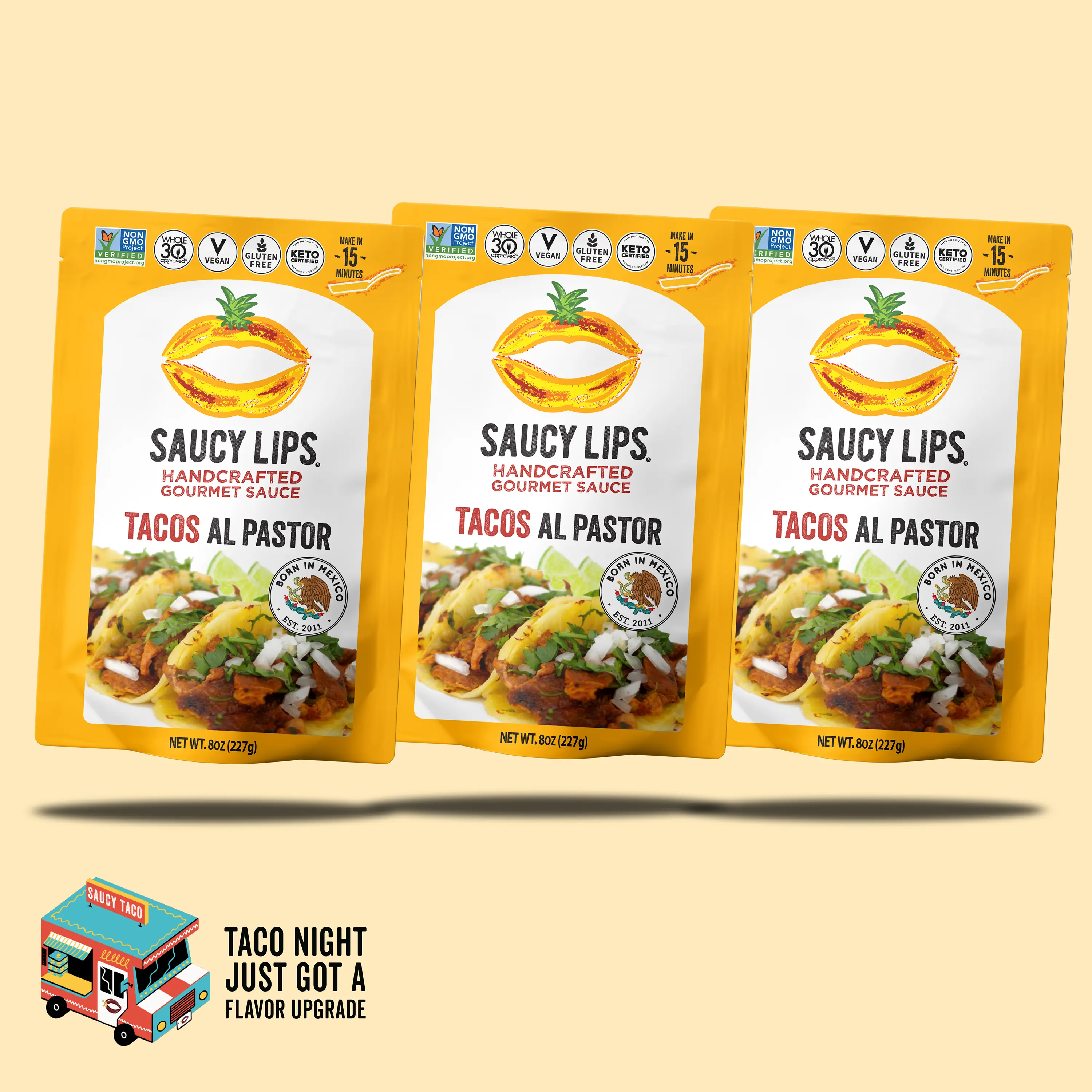 3x Bundle - Al Pastor Taco Seasoning Sauce: Upgrade from old seasoning packets! The #1 Flavor Choice for Authentic Tacos - Crafted by a Mexican Family, Allergen-Free & Unmatched Taste!