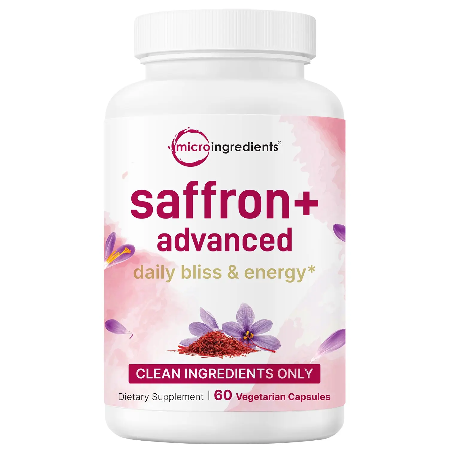 Micro Ingredients Saffron+ Advanced Supplements, 60 Veggie Capsules