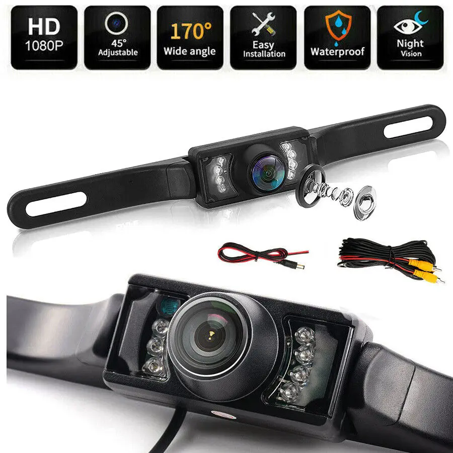 Backup Camera Flush Mount, Metal Housing 170° Wide View Angle Rear/Side/Front View Camera for Car, Clear Night Vision Waterproof Reverse Camera for Vehicle SUV RV Pickup