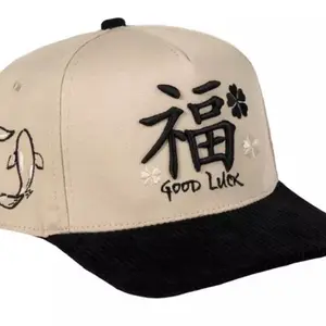 Jc Hats Good Luck Gray Trebol SnapBack Black Cap with "Good Luck" Design, Snap-Back Closure, Casual and Formal Wear Compatible