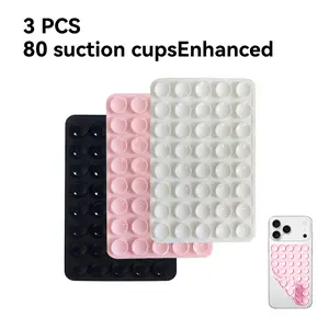3Pcs Silicone Octopus Phone Stand, Cell Phone Holder, 80 Suction Cups Design, Portable Compact Grip Stand, Non-Slip Base, Strong Adhesive Installation