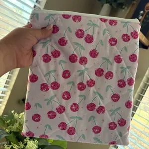 Retro cherries iPad/ Laptop sleeve + handmade + sewing sleeves
