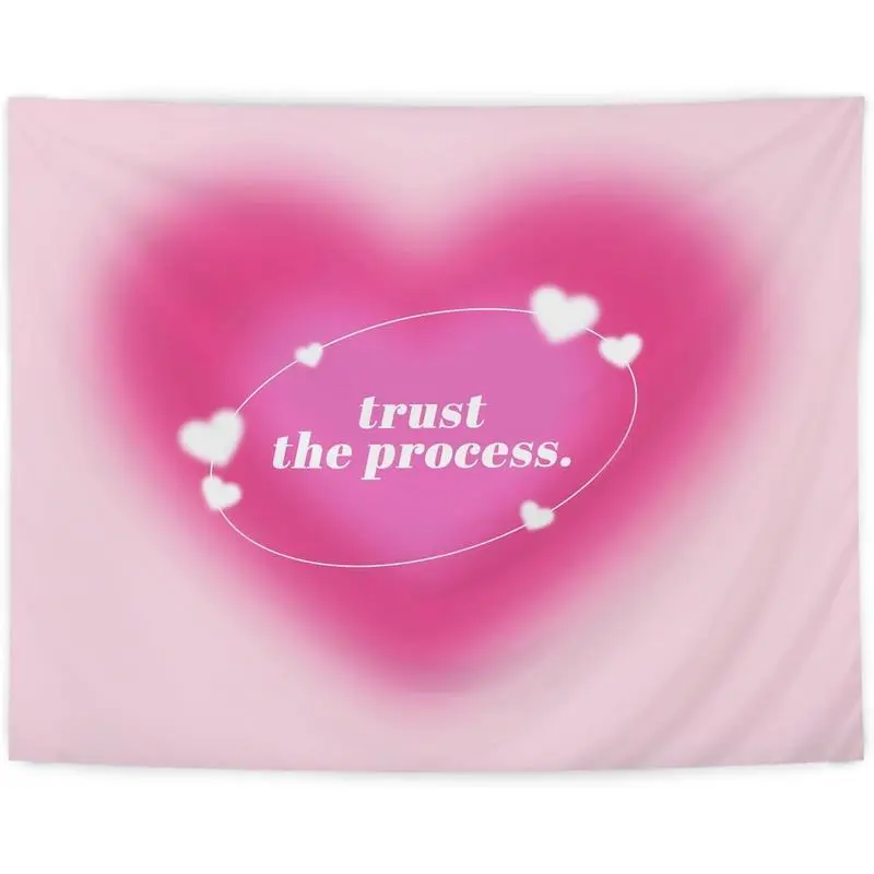 Y2K Hot Pink Aura Tapestry - Aesthetic Pink Tapestry Wall Hanging for Teen Girls Room Dorm, Pink Room Decor, Cute Room Decor Pink, Pink Wall Blanket Decor, 50x60 Inches(Hot Pink)