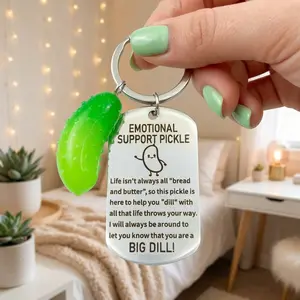 【Must Have】You are a BIG DILL! Emotional Support Pickle Keychain | The Perfect Relatable Gift for Bestie | Funny Mental Health Reminder Bag Decor | Viral Healing Pickle