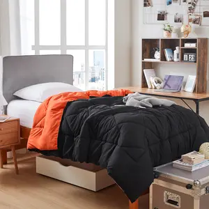 Orange/Black Reversible Twin XL Comforter