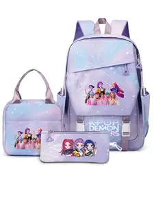 Kpop Demon Hunters Girl Group Print Backpack Set, Dreamy Blue Gradient Student Bag/lunch Box/pencil Case, Cute School Bag for Girls