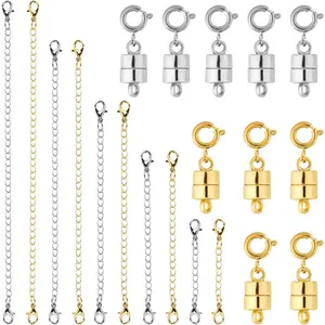 20 count Necklace Extender &  Clasp Set,  and  Chain Extenders with  Necklace Clasp for Bracelet  Making