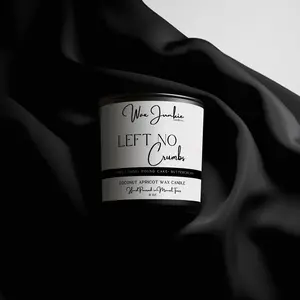 Wax Junkie Left No Crumbs Triple Scented Candle - Coconut Apricot Wax - Long Lasting Burn - Premium Soy Wax - Top Seller Gift - Sweet Citrusy Seductive Scent - Perfect for Date Night or Me-Time