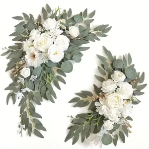 Artificial Flower Arch Kit, 2 Counts/set Faux Flower Garland, Decorative Flowers for Wedding Party Floral Home Decor, Wedding Decoration Supplies, Fruit