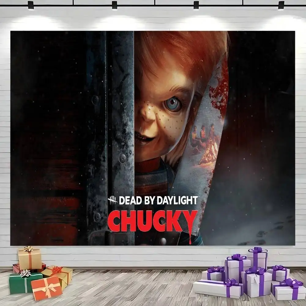 Bride Of Chucky Horror Wrinkle-Resistant Synthetic Wall Tapestry - Lightweight Gothic Home Decor, HD Movie Detail Backdrop, Instant Room Vibe Festive Party Gift