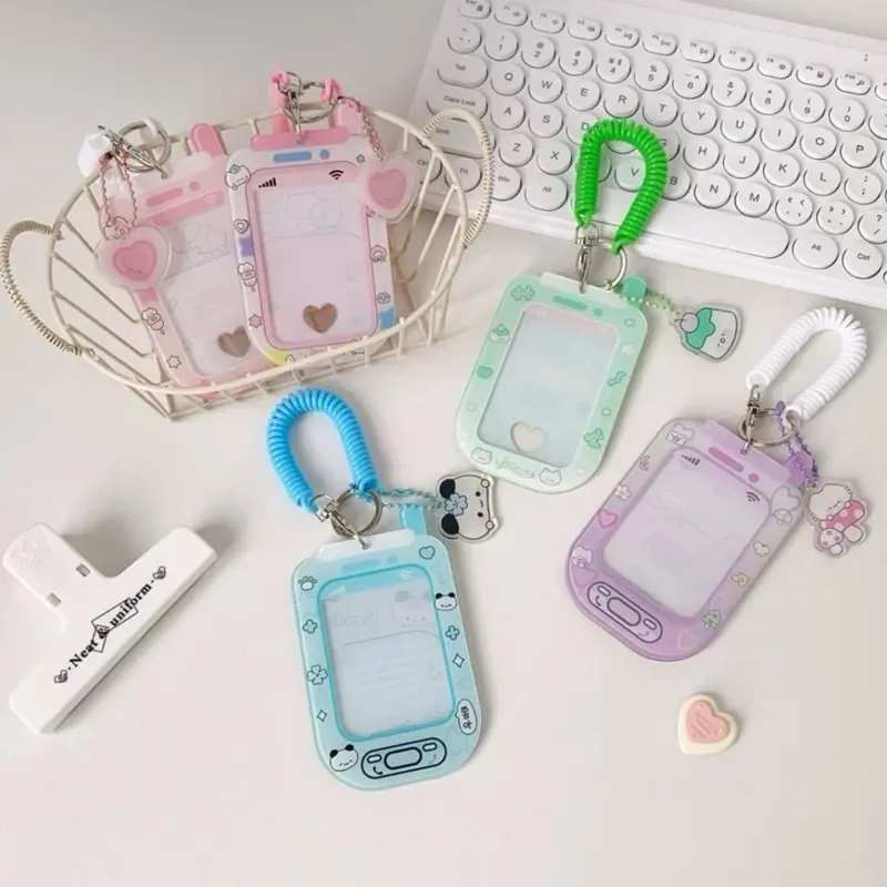Cute Phone Kpop Acrylic Photocard Holder Keychain | Pc Holder