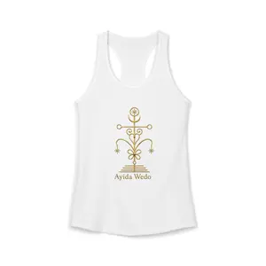 Women's Sporty Sleeveless Classic Racerback Tank - Cotton Fabric, Slim Fit, Print Design