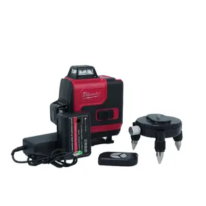 Milwaukee 16-Line Green Laser Level with Magnetic Base: 1.2kg Bare Weight for Drop Ceilings metal drilling