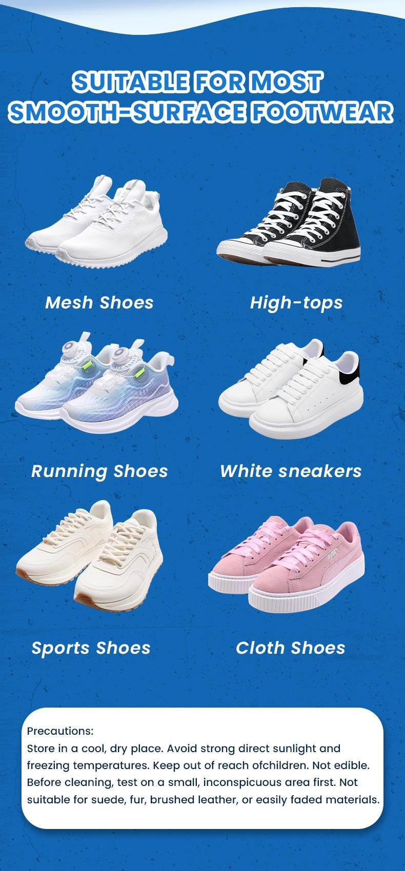 Multipurpose No-Wash White Shoe Cleaner Cream with Built-in Sponge for Leather Silicon Car Interiors 160g Mild Formula Gentle Non-Irritating Eco-Friendly