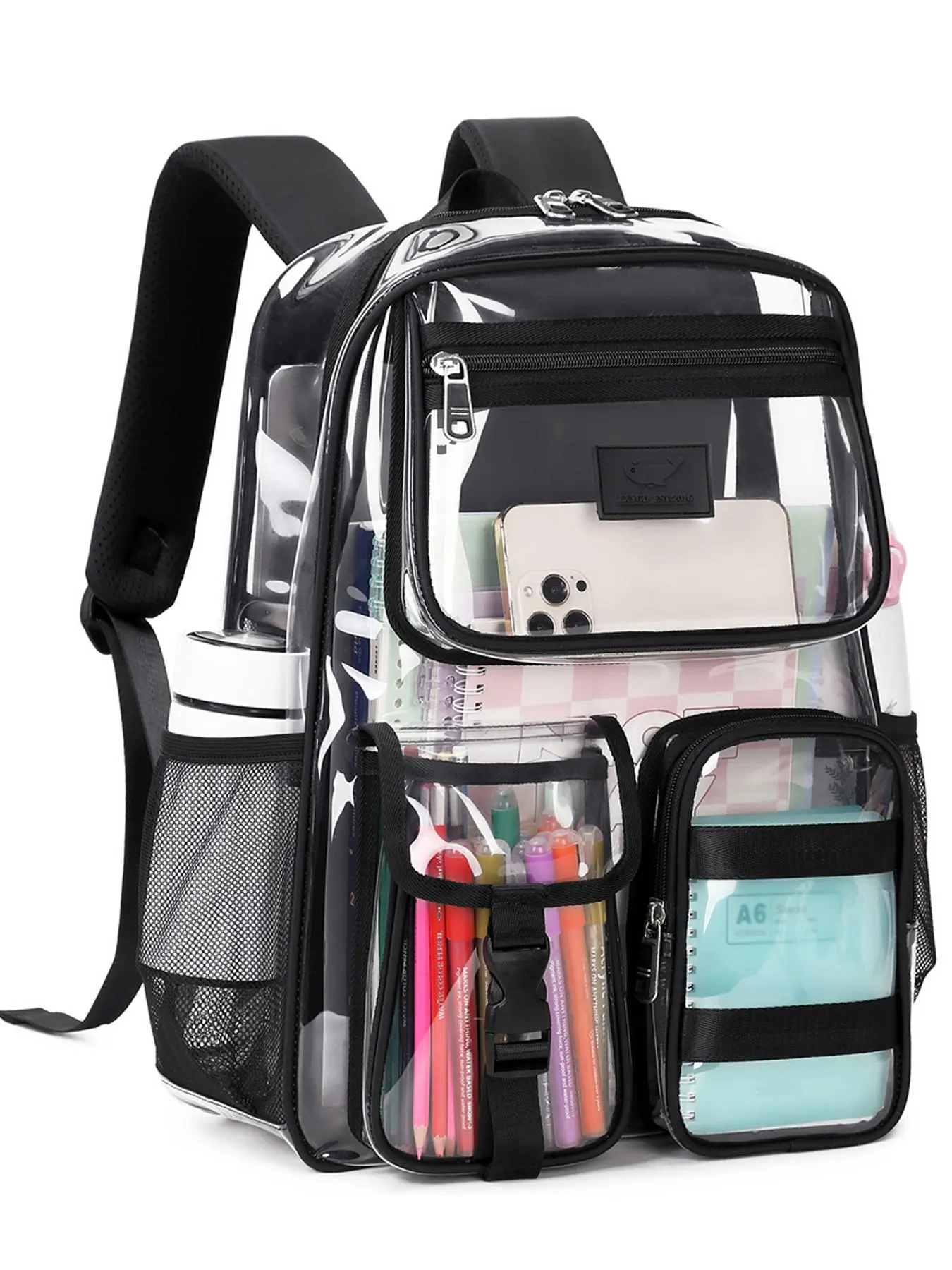 Waterproof Transparent Backpack, Clear Backpack, Large Capacity School Bag for Women & Men, Casual Trendy Versatile High-quality Daily Commuting Bag, Girl Fashionable Shopping Bag