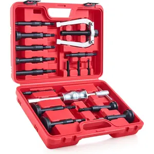 Blind Hole Collet Bearing Race and Seal Puller Extractor Kit, Slide Hammer Pilot Insert Inner Internal Bearing Removal Tool Set, 16PCS