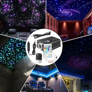 2026 New RGBW Star Ceiling Fiber Light 500/1000 Strands Option 2m Fiber Plug & Play 12V Safe Music Sync Upgrade Interior Luxury for Car Home
