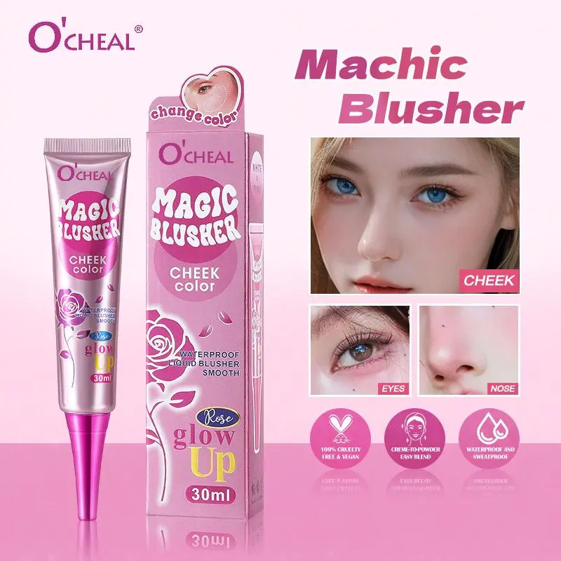 Magic Color-Changing Matte Blusher Waterproof Liquid Blush Long-Lasting Easy Makeup Complexion Enhancer Pink Face Rouge