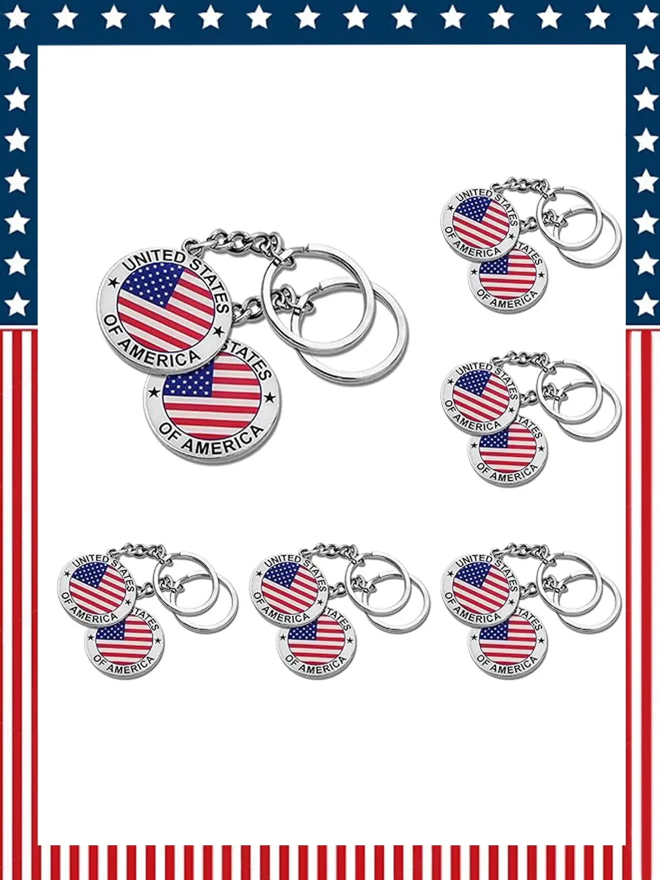 12-Pack American Flag Keychains, New York City Metal Key Rings, Star-Spangled Memorial Gifts, Patriotic Souvenirs, Ideal Gift Ideas