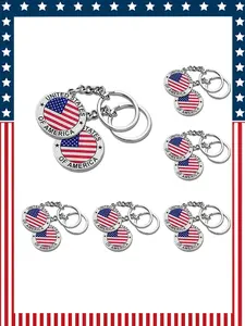 12-Pack American Flag Keychains, New York City Metal Key Rings, Star-Spangled Memorial Gifts, Patriotic Souvenirs, Ideal Gift Ideas