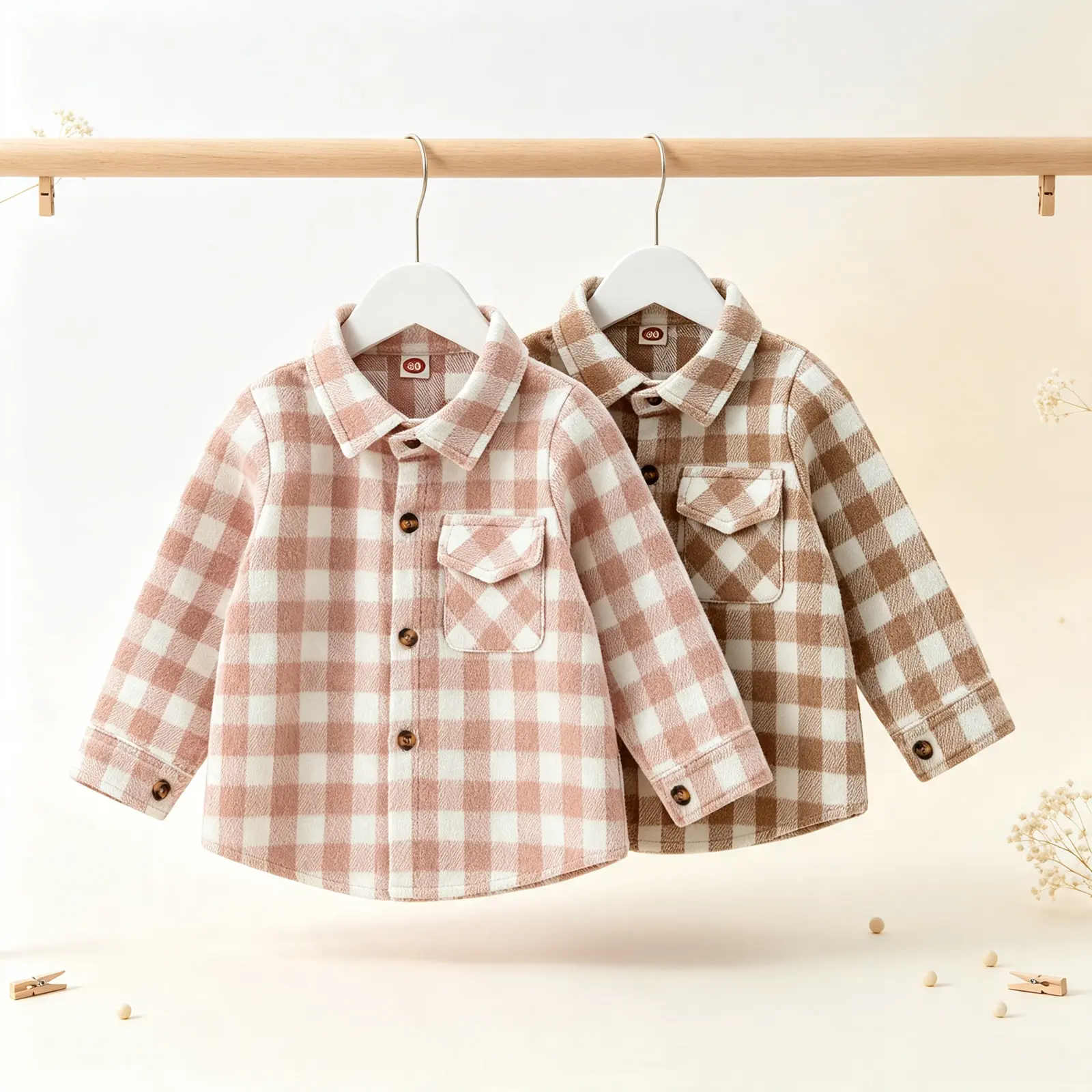 Kids Boys Shirt, Long Sleeve Turn-down Collar Plaid Button-down Autumn Tops for Casual Daily