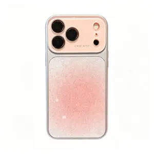 (Case & Nova.) Gradient Glitter Sparkle Phone Case with Large Lens Window, Compatible with iPhone 17 Pro Max, 16, 15, 14, 13, 12, Shockproof Protective Cover