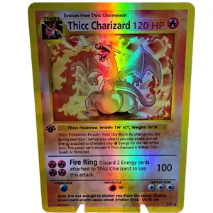 Thicc Charizard Custom Art Card - Rainbow Holo Edition - Collectible Fan Art Proxy