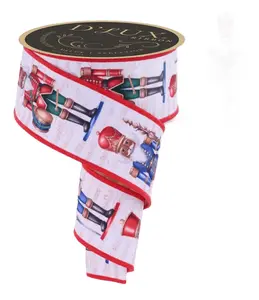 2.5" x 10yd D'lux Nutcracker Ribbon w/ Gold Fused Backing