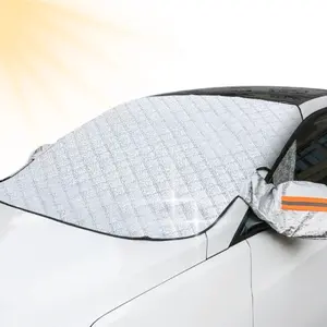 Large Magnetic Car Windshield Sun Cover, Four-Season Car Window Snow Cover, Snow Cover, Anti-freezing and Anti-snow Windshield Sunshade, Advanced Magnetic Car Windshield Sunshade — Durable, easy to install, enhances visibility and provides sun protection