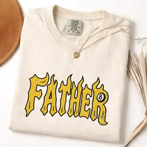 Comfortt Colorss Father Tee – Luckyy Dad Shirt, Vintage Flamee Graphic, Radd for Father Gift, Edgy Grunge Streetwear, Fathers Day 2026