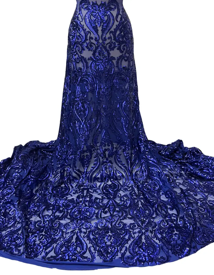 Sequin Fabric/Stretch Sequin in Royal Blue/Royal Blue 4 Way Stretch Mesh With 3mm Royal Blue Sequin/Sequin for Prom, Bridal, Wedding Grown, Evening Grown, Party Dresses, Decoration-Per Yard/ FREE SHIPPING