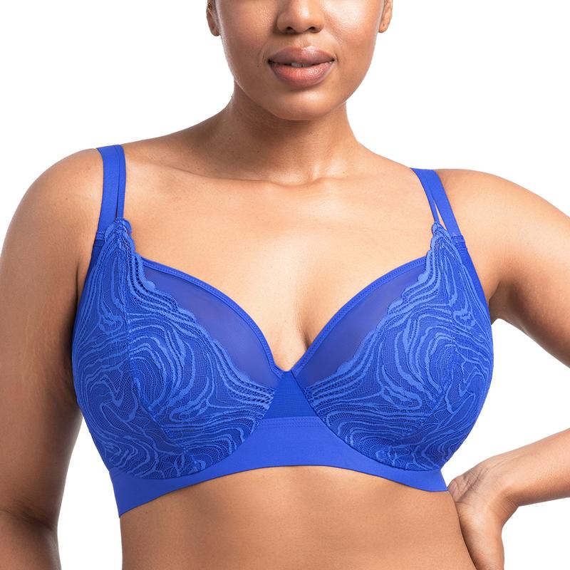 HSIA Serenata Flora Linear Plus Size Lace Sheer Mesh Full Coverage Adjustable Straps Unlined Underwire Bra HSIA Serenata Flora Linear Plus Size Lace Sheer Mesh Full Coverage Adjustable Straps Unlined Underwire Bra