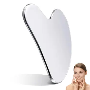 Stainless Steel Gua Sha Facial Tool – Metal Face Sculpting & Lymphatic Drainage Massager for Face, Body, Jawline & Eyes, Self-Care Gift with Travel Pouch