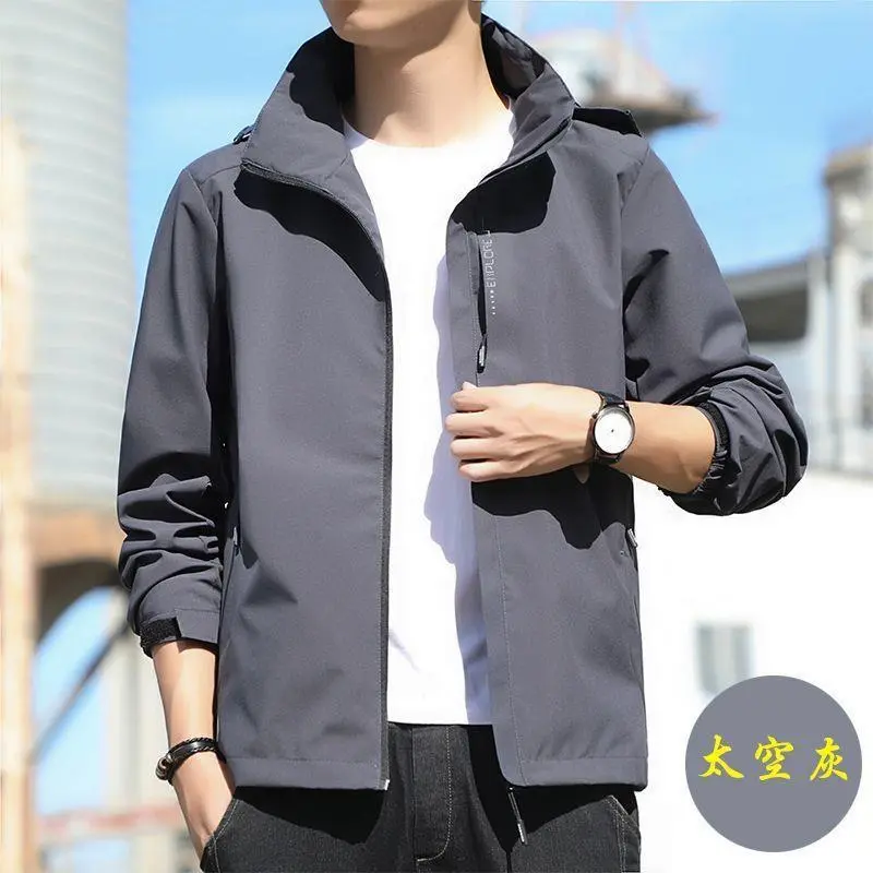 Women's Sporty Outerwear, Spring & Autumn New Korean Single-Layer Thin Jacket, Windproof Rainproof Insulated Couple Casual Mountaineering Zip-Up Solid Coat with Sports Pockets, Tight Ski Snowboard Overalls Sweatpants, Sporty Sports Outerwear