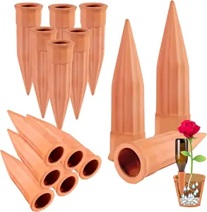 15 Pack Terracotta Automatic Self-Watering Plant Stakes Plant Waterer Devices Auto-Water Irrigation System for Indoor/Outdoor Plants, Vacation Plant Watering System