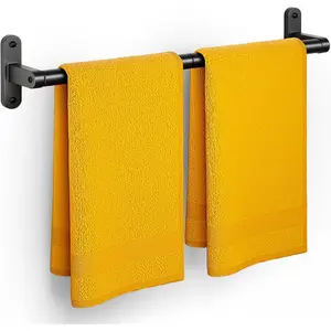 Matte Black Towel Rack for Bathroom -- 24inch Rustproof Towel Rack, Sturdy Wall-Mounted Towel Rack, Space-Saving Towel Hanger, Bathroom Accessories, Home Decor, Accessories