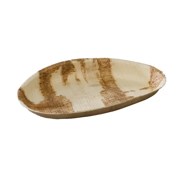 PacknWood 210BBAEG26 Compostable Tropical Palm Leaf Egg-Shaped Disposable Plates, 100 Plates, Outdoor Events & Party Disposable Tableware for Hot/Cold Food