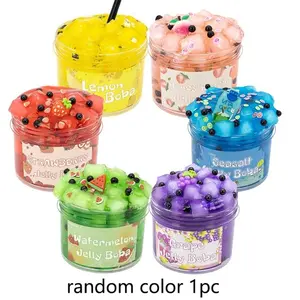 1pc Crystal slime, fruit puree, coconut crystal puree, a soft and stretchable children's squeeze toy, perfect for birthdays, parties, Valentine's Day, Easter, and Christmas gifts, Decompression Squeeze
