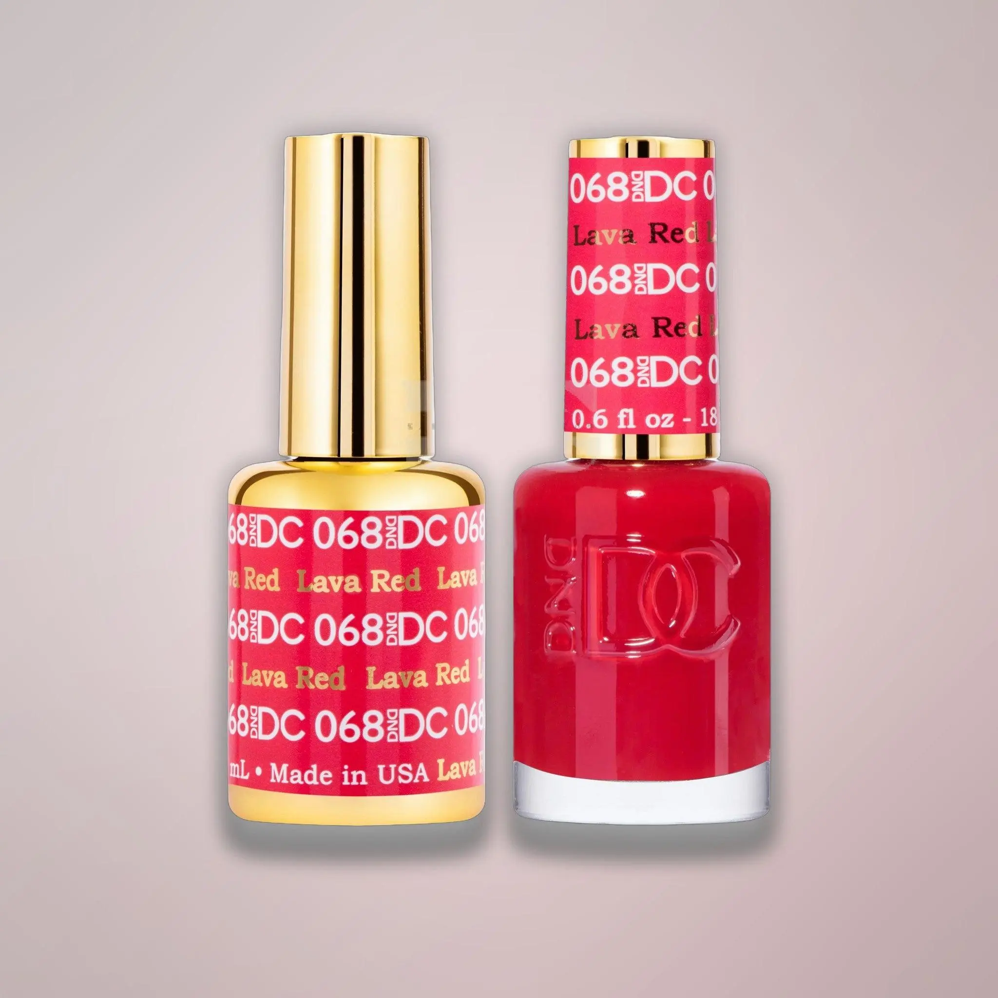 DND DC Duo - 068 Lava Red - Gel & Matching Lacquer Duo 0.5 oz