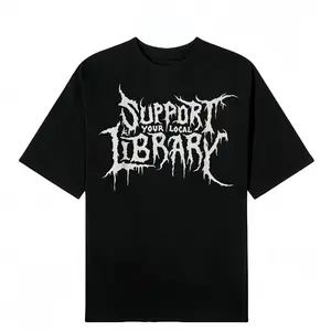 Cotton Death Gothic Print Support Your Local Library Style Lover T-Shirt Unisex Top Vintage Distressed