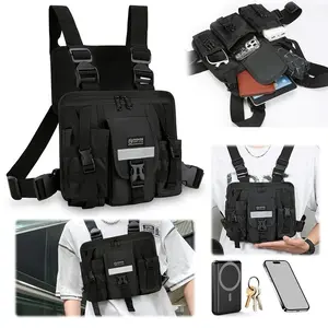 Outdoor Sports Chest Bag Multi Pocket Cycling Chest Bag Multifunctional Vest Chest Bag Travel Commute Sports Backpack