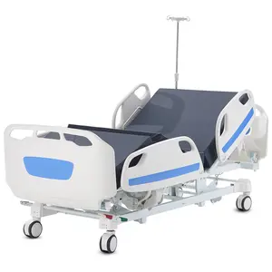 fathersdaygift  VEVOR Premium 5 Function Full Electric Hospital Bed, ICU Electric Medical Bed with Trendelenburg Reverse Trendelenburg, 5-Inch Locking Casters, IV Pole for Home Hospital Use, 550LBS Loading