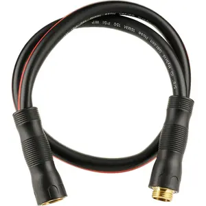 Short Garden Hose 4ft x 5/8",Heavy Duty Water Hose for Hose Reel Faucet,Short Leader Hose with Swivel Handle,Male to Female Rubber Hose Outdoor,Leakproof,3/4"GHT