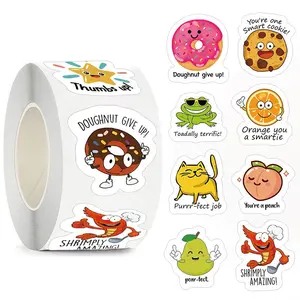 Cartoon Pattern Sticker (500pcs/roll), Funny Decorative Sticker, Art Stickers, DIY Decal for Water Bottle, Laptop, Phone Case Accessories, Scrapbooking, Journal Making