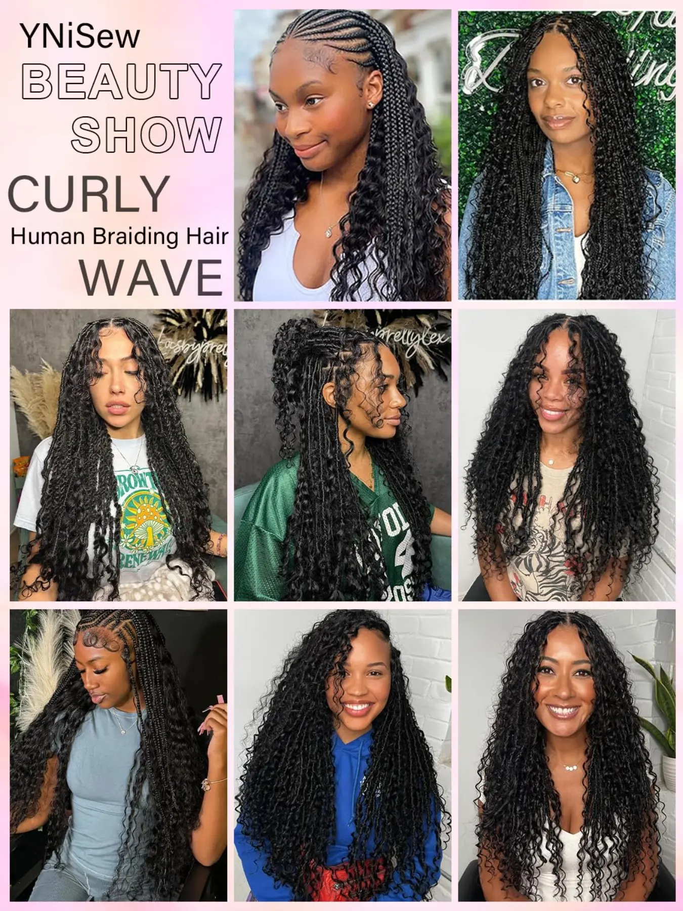 150g 18 Inch Curly Human Hair Extensions for Boho Braids Sew-In Amazon.com : 200G 18 Inch Boho Hair for Braiding Deep Wave  main image 3