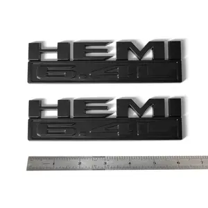 Dodge 6.4L HEMI Emblem for 2019-2022 RAM 2500 3500 Aftermarket Style Badge Black Red White Chrome 2-Pack Fits Challenger Charger RAM 1500