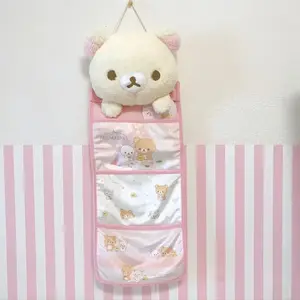 Kawaii Rilakkuma Hanging Multi-Layer Storage Bag Jewelry Miscellaneous Large Capacity Storage Bedroom Home Furnishing Ornament