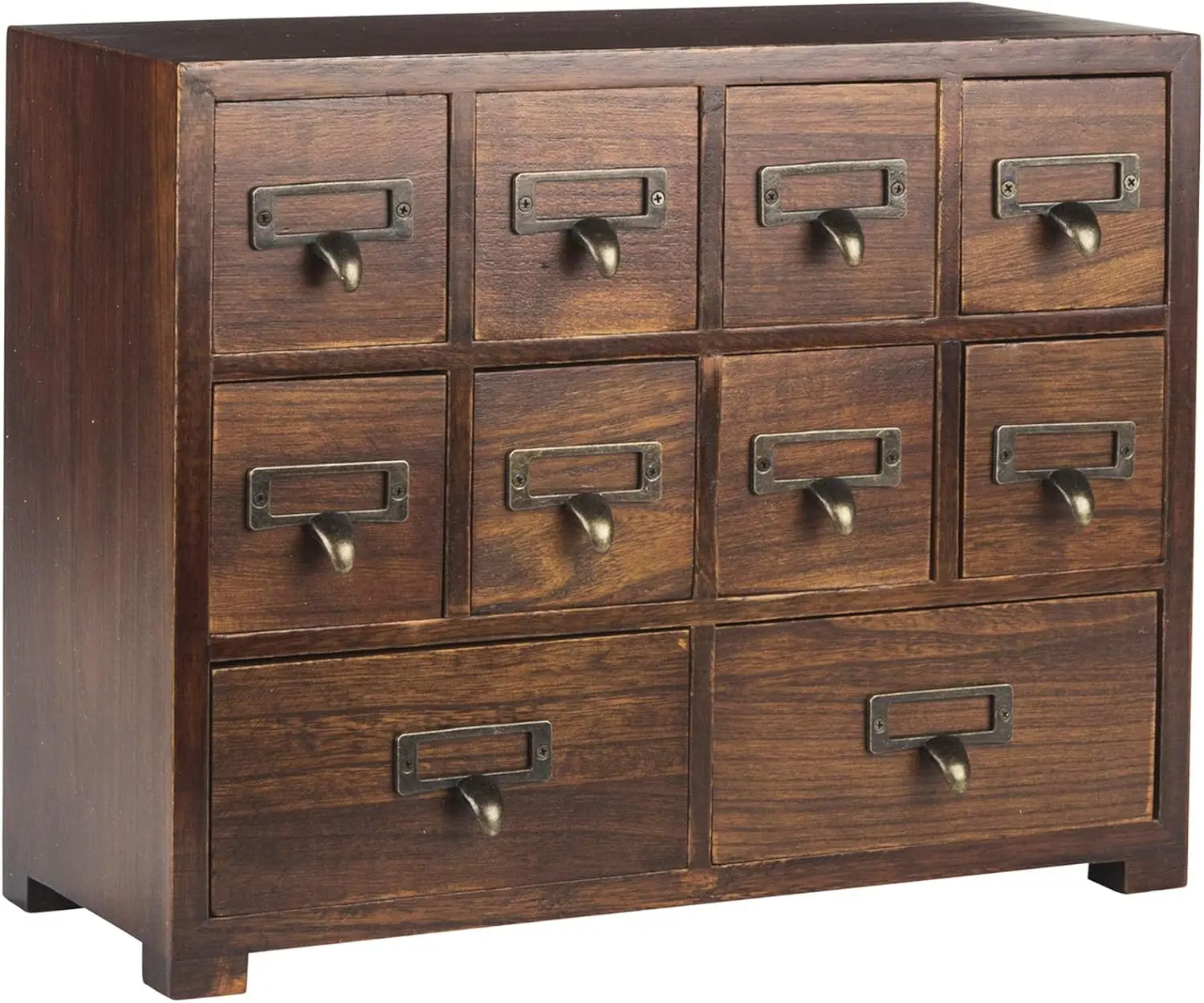 Solid Wood Traditional Apothecary Cabinet - Compact, Elegant Furniture with Retro Card Catalog Design, Multi-Use Decor & Tea Organizer for Modern Homes, Pre-Assembled Organization Solution