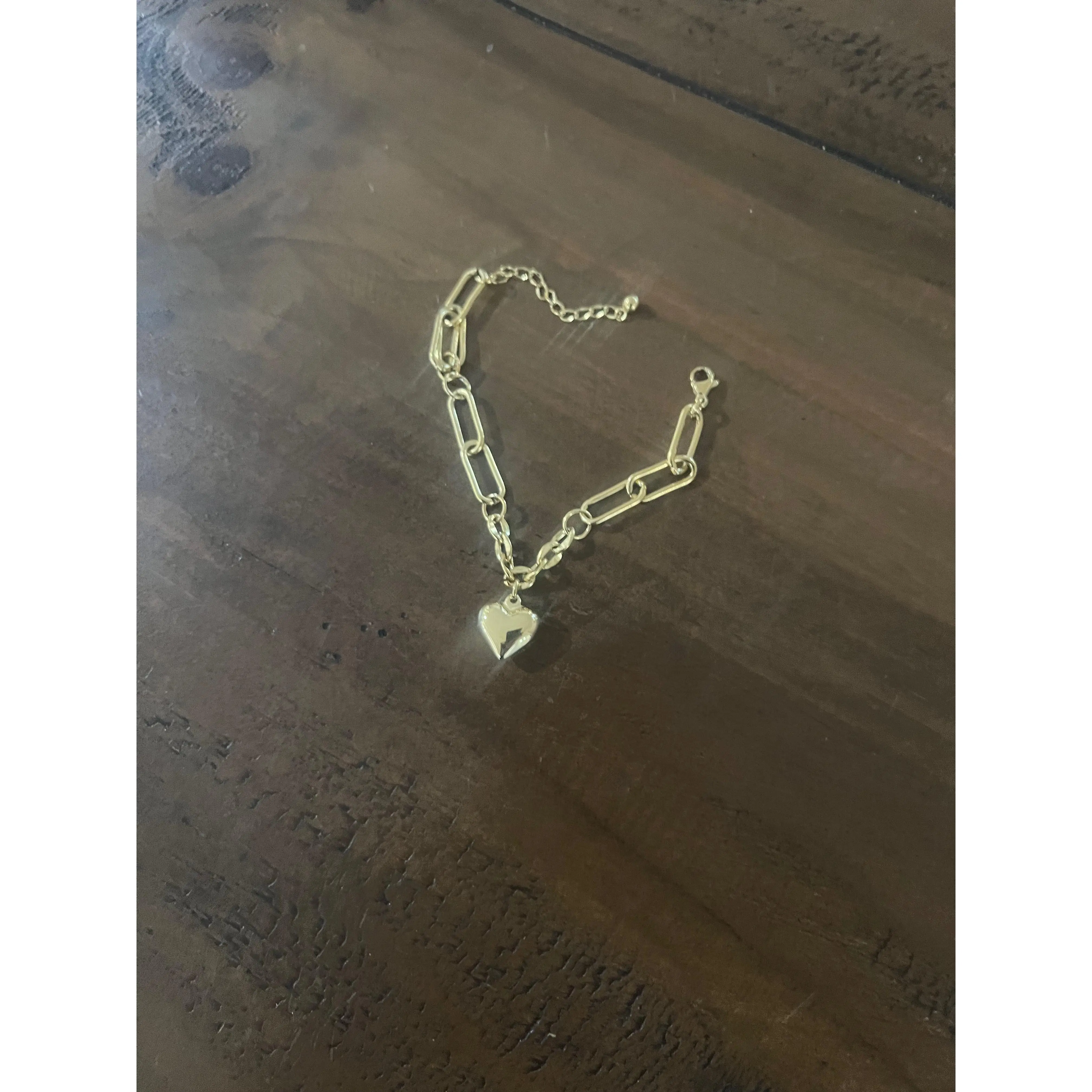 chunky heart charm bracelet