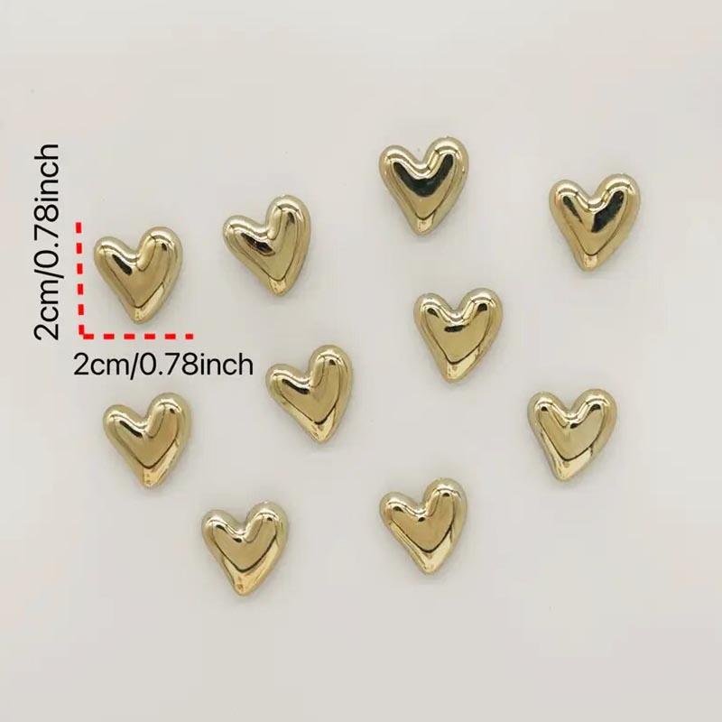 10pcs Refrigerator Golden Heart Magnets, Cute Love Decoration Magnet Set for Home Kitchen and Office Whiteboard, Valentine's Day Gift for Friends and Loved Ones, Refrigerator Kitchen Magnet